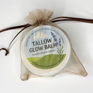 Organic Handcrafted TALLOW GLOW BALM 4 oz Grass-Fed Tallow Lavender Frankincense